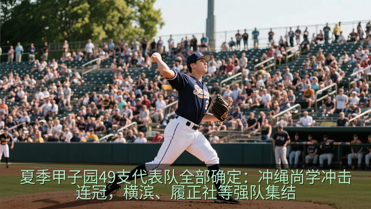 高中棒球选手在夏日球场比赛