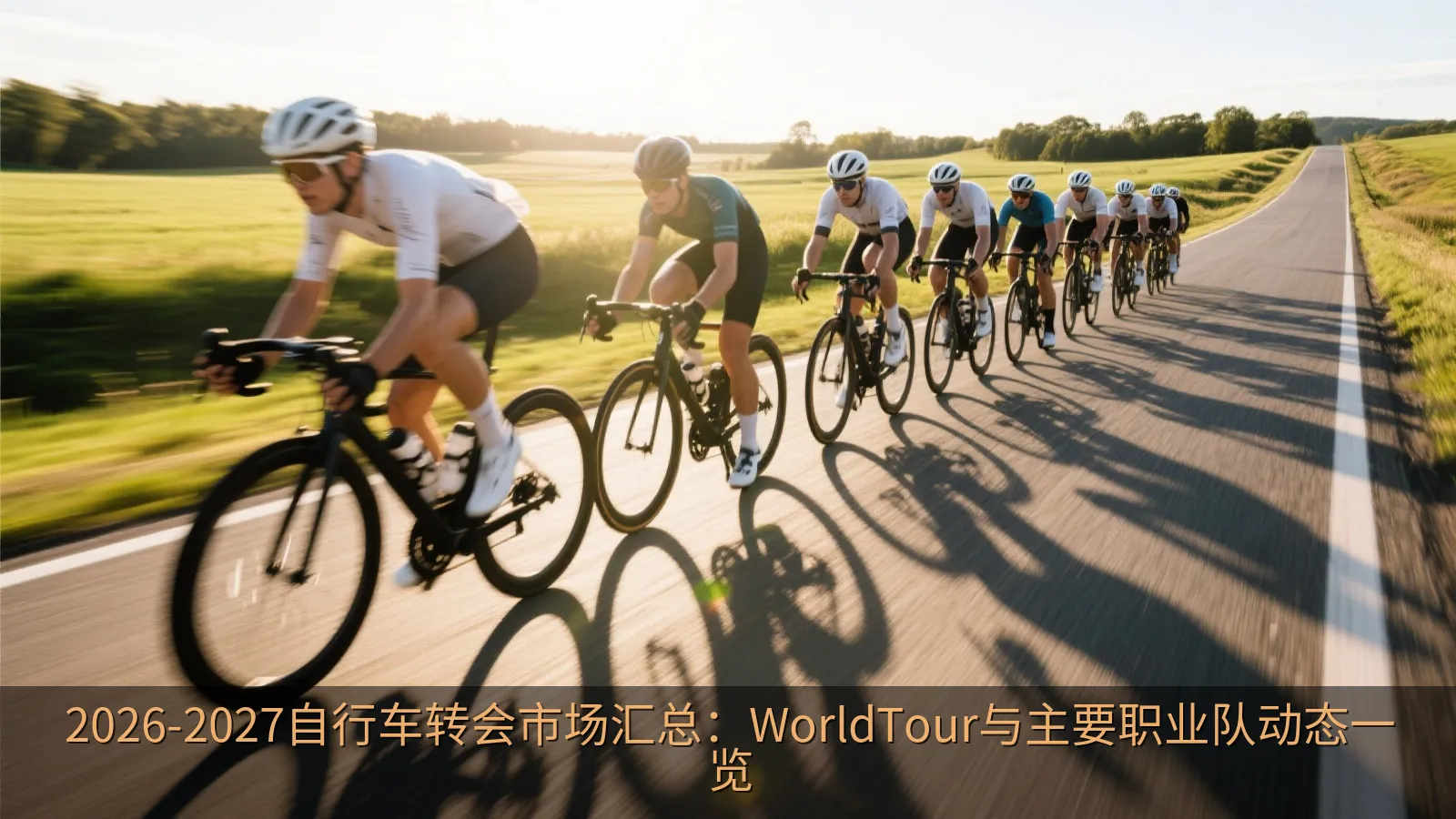 公路自行车比赛中集团车手高速前进