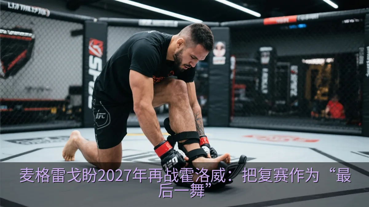 综合格斗选手在训练馆进行腿部康复训练